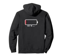 " Help me 電池切れ" Funny Brush Calligraphy! Interesting Text Pullover Hoodie
