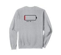 " Help me 電池切れ" Funny Brush Calligraphy! Interesting Text Sweatshirt