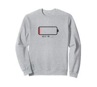 " Help me 電池切れ" Funny Brush Calligraphy! Interesting Text Sweatshirt