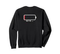 " Help me 電池切れ" Funny Brush Calligraphy! Interesting Text Sweatshirt