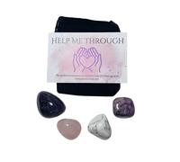 Help Me Through Crystal Pouch | Crystals Hand Selected to Ease The Feelings of Loss and Grief | Thoughtful Gift for Loved Ones Going Through Hard Times