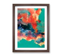 Help Myself Abstract Framed Print for Living Room Bedroom Home Office Décor, Wall Art Picture Ready to Hang, Walnut A3 Frame (34 x 46 cm)