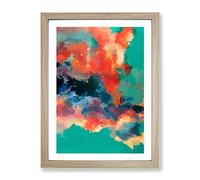 Help Myself Abstract Framed Print for Living Room Bedroom Home Office Décor, Wall Art Picture Ready to Hang, Oak A2 Frame (64 x 46 cm)