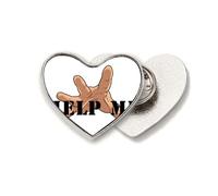 Help Reach Pray Handprint Heart Metal Pin Brooch Clip Love