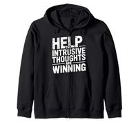 Help The Intrusive Thoughts Are Winning Overthinking - Zip Hoodie