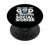 Helped By God Devoted Social Worker Community Service PopSockets Adhesive PopGrip