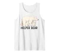 Helper Bear with Two Cubs Siblings Polar Bear Family Tank Top