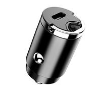 helpers lab USB C Car Charger,Max 30W, Super Mini Flush Fit, [Full Metal Zinc Alloy], Fast Charging Adapter Compatible with MacBook Pro/Air 2019, iPhone 12/11/Max/XS/XR/X/8, Galaxy S20/S10/S9/S8