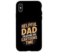 Helpful Dad Enjoying His Cartoons Time Funny Father Case for iPhone X/XS