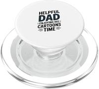 Helpful Dad Enjoying His Cartoons Time Funny Father PopSockets PopGrip for MagSafe