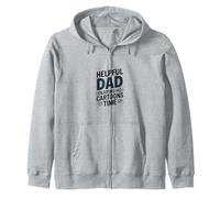 Helpful Dad Enjoying His Cartoons Time Funny Father Zip Hoodie