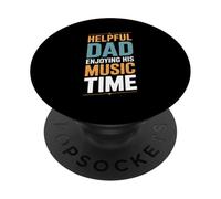 Helpful Dad Enjoying His Music Time Retro PopSockets Adhesive PopGrip