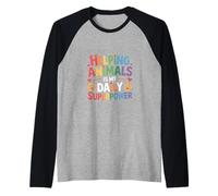 Helping Animals is My Daily Superpower Animal Rescue Lover Raglan Baseball Tee