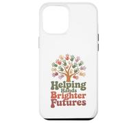Helping Hands Brighter Futures Retro Groovy Teacher Support Case for iPhone 12 Pro Max