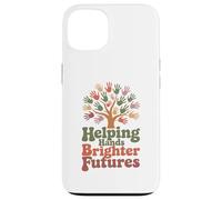 Helping Hands Brighter Futures Retro Groovy Teacher Support Case for iPhone 13
