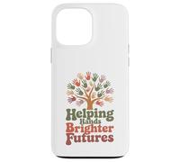 Helping Hands Brighter Futures Retro Groovy Teacher Support Case for iPhone 13 Pro Max