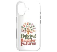 Helping Hands Brighter Futures Retro Groovy Teacher Support Case for iPhone 17