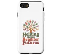 Helping Hands Brighter Futures Retro Groovy Teacher Support Case for iPhone SE (2020) / 7/8