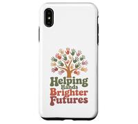Helping Hands Brighter Futures Retro Groovy Teacher Support Case for iPhone XS Max