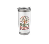 Helping Hands Brighter Futures Retro Groovy Teacher Support Stainless Steel Insulated Tumbler