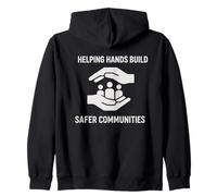 Helping Hands Build Safer Community | Human Rights Day Gift Zip Hoodie