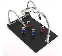 Helping Hands Soldering, Soldering Helping Hands Magnetic Circuit PCB Clamp Board Holder with 3X LED Magnifying Lamp Station Flexible Arms for Station