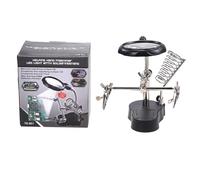 Helping Hands Soldering Station - Magnifier Stand | Adjustable Hand Practice Tool with Led Light Alligator Clips for Welding Circuit Board Assembly Jewelry Craft Component Testing Model Building