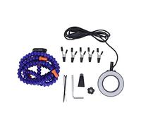 Helping Hands Soldering Station, Soldering Helping Hand, Soldering Third Hand, 5 Jaws 3X USB Magnifier, Flexible Helping Hands Soldering for Electronic Repair Soldering Jewelry (Blue)