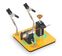 Helping Hands Soldering Station with Dual-Vise PCB Holder - 2 Screw Vises + 2 Flexible Arms with Base - Third Hand PCB Workstation for Electronics Repair, SMD Soldering & Circuit Board Work