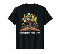 Helping Little Minds Grow Book Tree Education T-Shirt