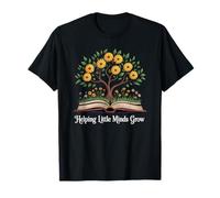 Helping Little Minds Grow Book Tree Education T-Shirt