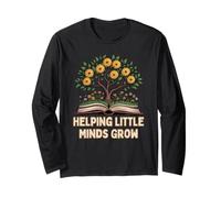 Helping Little Minds Grow Book Tree Teacher Long Sleeve T-Shirt