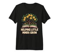 Helping Little Minds Grow Book Tree Teacher Premium T-Shirt