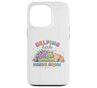 Helping Little Minds Grow Flower Elementary School Teacher Case for iPhone 13 Pro