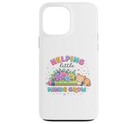 Helping Little Minds Grow Flower Elementary School Teacher Case for iPhone 13 Pro Max
