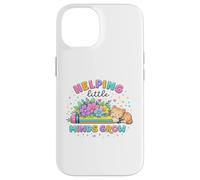 Helping Little Minds Grow Flower Elementary School Teacher Case for iPhone 14