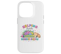Helping Little Minds Grow Flower Elementary School Teacher Case for iPhone 14 Pro