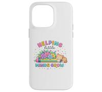 Helping Little Minds Grow Flower Elementary School Teacher Case for iPhone 14 Pro Max