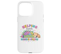 Helping Little Minds Grow Flower Elementary School Teacher Case for iPhone 15 Pro Max