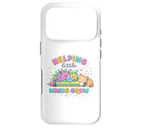 Helping Little Minds Grow Flower Elementary School Teacher Case for iPhone 17 Pro