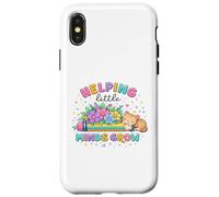 Helping Little Minds Grow Flower Elementary School Teacher Case for iPhone X/XS