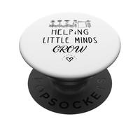 Helping Little Minds Grow Flower Elementary School Teacher PopSockets Adhesive PopGrip