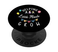Helping Little Minds Grow Flower Elementary School Teacher PopSockets Adhesive PopGrip