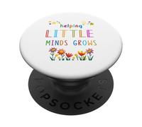 Helping Little Minds Grow Flower Elementary School Teacher PopSockets Adhesive PopGrip