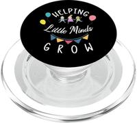 Helping Little Minds Grow Flower Elementary School Teacher PopSockets PopGrip for MagSafe