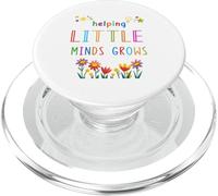 Helping Little Minds Grow Flower Elementary School Teacher PopSockets PopGrip for MagSafe
