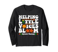 Helping Little Voices Bloom Speech Therapy SLP Women Men Long Sleeve T-Shirt