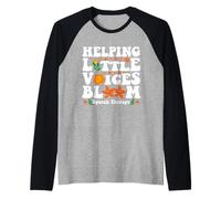 Helping Little Voices Bloom Speech Therapy SLP Women Men Raglan Baseball Tee