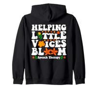 Helping Little Voices Bloom Speech Therapy SLP Women Men Zip Hoodie