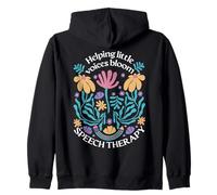 Helping Little Voices Bloom Speech Therapy SLP Zip Hoodie